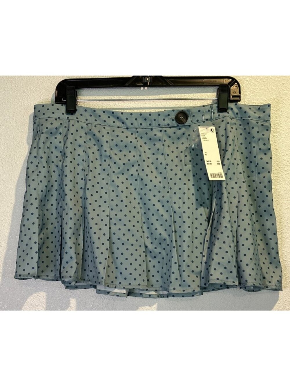 Kimchi Blue Urban Outfitters (XL)  Polka Dot Satin Pleated Mini Skirt NWT